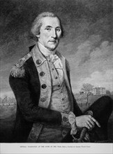 George Washington at Princeton, New Jersey after Revolutionary War Victory, from Painting by Charles Willson Peale, Harper's Weekly, Illustration by R Staudenbaur, May 4, 1889