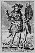 Jeanne d'Arc or Joan of Arc (1412-1431), French Saint and National Heroine, Engraving by Mariette, circa 1600