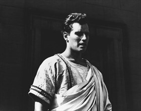 Charlton Heston on-set of the Film,  "Julius Caesar", 1950