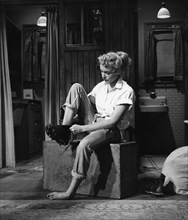 Janet Leigh on-set of the Film, "My Sister Eileen", 1955