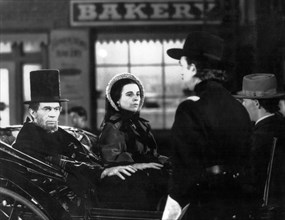 Raymond Massey and Ruth Gordon on-set of the Film, "Abe Lincoln in Illinois", 1940
