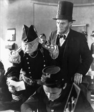 Walter Huston and James Bradbury Sr. on-set of the Film, "Abraham Lincoln", 1930
