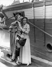 George Arliss and Doris Kenyon on-set of the Film, "Alexander Hamilton", 1931