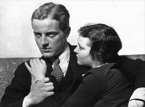 Phillips Holmes and Sylvia Sidney on-set of the Film, An American Tragedy, 1931