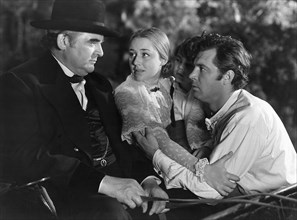 Edward Arnold, Anne Shirley and James Craig on-set of the Film, The Devil and Daniel Webster (aka All That Money Can Buy), 1941