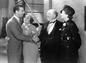 Dick Powell, Ruby Keeler, Guy Kibbee and Aline MacMahon on-set of the Film, Gold Diggers of 1933, 1933