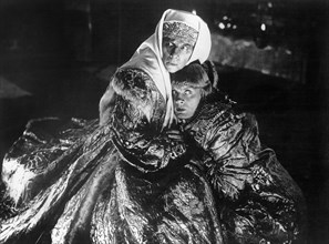 Lyudmila Tselikovskaya and Nikolai Cherkassov on-set of the Film, Ivan the Terrible Part II (aka Ivan Groznyy II), 1945