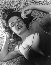 Jane Russell on-set of the Film, The Outlaw, 1943, Photo by George Hurrell