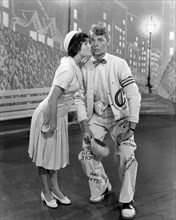 Debbie Reynolds and Carleton Carpenter on-set of the Film, "Three Little Words", 1950