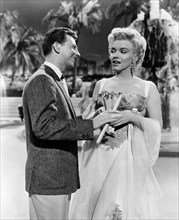 Donald O'Connor and Marilyn Monroe on-set of the Film, "There's No Business Like Show Business", 1954, TM and Copyright (c) 20th Century-Fox Film Corp. All Rights Reserved