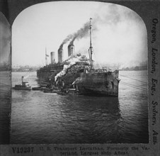 U.S.S. Leviathan, Originally the German Passenger Liner Vaterland, Single Image of Stereo Card, early 1900's