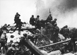 U.S. Marines Storming a Fortified Japanese Position on Tarawa, 1943