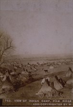 Native American Indian Camp at Pine Ridge Agency, South Dakota, circa 1891