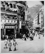 Busy Street Scene, Hong Kong, circa 1950