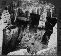 Marble Quarry, Largest Single Quarry Opening in World, Proctor, Vermont, USA, Single Image of Stereo Card, 1905