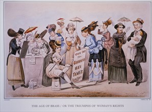 The Age of Brass or The Triumphs of Woman's Rights, Lithograph, Currier & Ives, 1869