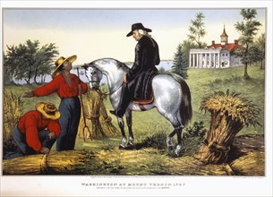 Washington at Mount Vernon 1797, Lithograph, Currier & Ives, 1852