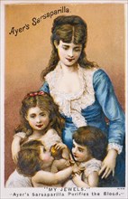 Mother with Children, Ayer's Sarsaparilla, Trade Card, circa 1900