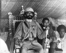 Haile Selassie (1892-1975), Emperor of Ethiopia, Portrait on Throne, 1935