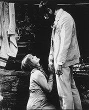 Glenda Jackson and Alan Bates, on-set of the Film, "Women in Love", 1970