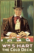 Man in Top Hat Gambling, Movie Poster, "Cold Deck", 1917