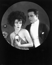 Alla Nazimova and Rudolph Valentino, on-set of the Silent Film, "Camille", Close-Up, 1921