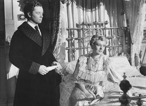 Tim Holt and Dolores Costello, on-set of the Film, "The Magnificent Ambersons" directed by Orson Welles, 1942