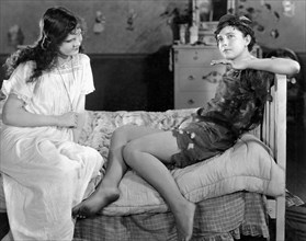 Mary Brian and Betty Bronson, on-set of the Silent Film, "Peter Pan" directed by Herbert Brenon, 1924