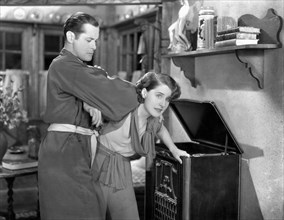 Robert Montgomery and Norma Shearer, on-set of the Film, "Private Lives" Directed by Sidney Franklin, 1931