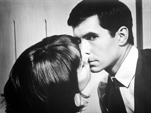 Elsa Martinelli and Anthony Perkins, on-set of the Film, "The Trial" Directed by Orson Welles, 1962