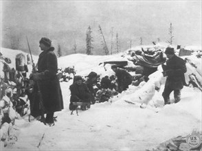U.S. Soldiers Fighting Bolsheviks during Winter in Northern Russia, circa 1919