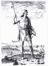 Pict Man, Scotland, Wood Engraving, 1588