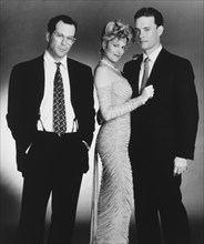 Tom Hanks, Melanie Griffith and Bruce Willis, on-set of the Film, "The Bonfire of the Vanities", 1990
