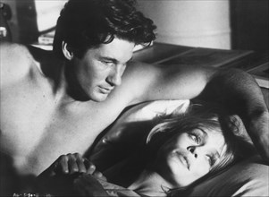 Richard Gere and Lauren Hutton, on-set of the Film, "American Gigolo", 1980