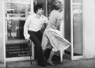Al Pacino and Penny Allen, on-set of the Film, "Dog Day Afternoon", 1975