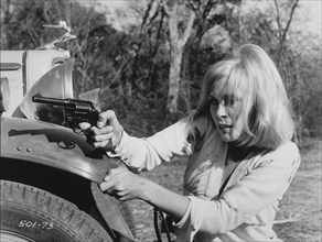 Faye Dunaway, on-set of the Film, "Bonnie and Clyde", 1967