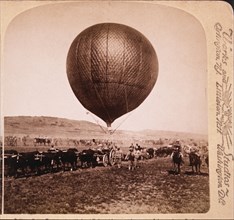 Balloon Corps Transport with Lord Roberts' Army Advancing on Johannesburg, South Africa, Second Boer War, Single Image of Stereo Card, 1901
