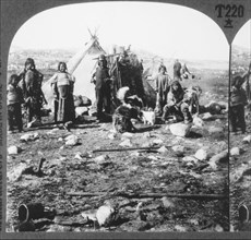 Inuit Family with Summer Tents, Greenland, Single Image of Stereo Card, circa 1900