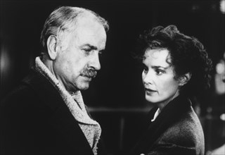 Armin Mueller-Stahl and Jessica Lange, on-set of the Film, "Music Box", 1989