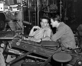 Director William Wyler & Cinematographer Gregg Toland, on-set of the Film, "The Best Years of our Lives", 1946