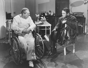 Lionel Barrymore & Lew Ayres, on-set of the Film, "Calling Dr. Kildare", 1939