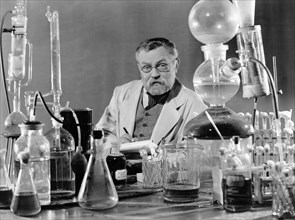 Edward G. Robinson, on-set of the Film, "Dr. Ehrlich's Magic Bullet", 1940
