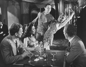 Joseph Cotten, Ruth Warrick, Jack Durant, Dolores Del Rio, Everett Sloane, on-set of the Film, "Journey into Fear", 1943