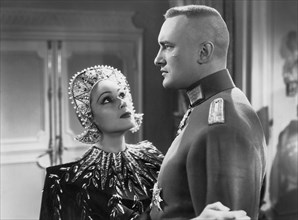 Dolores Del Rio, George Sanders, on-set of the Film, "Lancer Spy", 1937