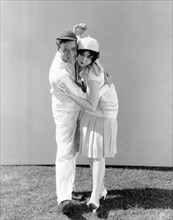 Jack Oakie, Helen Kane, on-set of the Film, "Sweetie", 1929