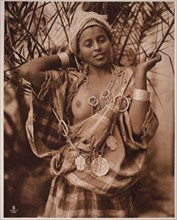 Partially Nude Tunisian Woman, Portrait, circa 1900