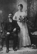 Wedding Couple, Portrait, Hawthorne, Illinois, USA, circa 1915
