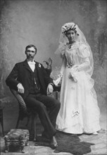 Wedding Couple, Portrait, Burlington, Iowa, USA, circa 1905