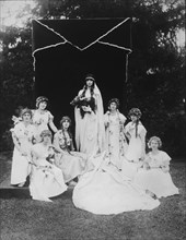 Bride With Bridesmaids, Portrait, circa 1900