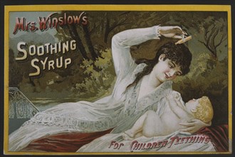 Mother with Infant, Mrs. Winslow's Soothing Syrup, Trade Card, circa 1900